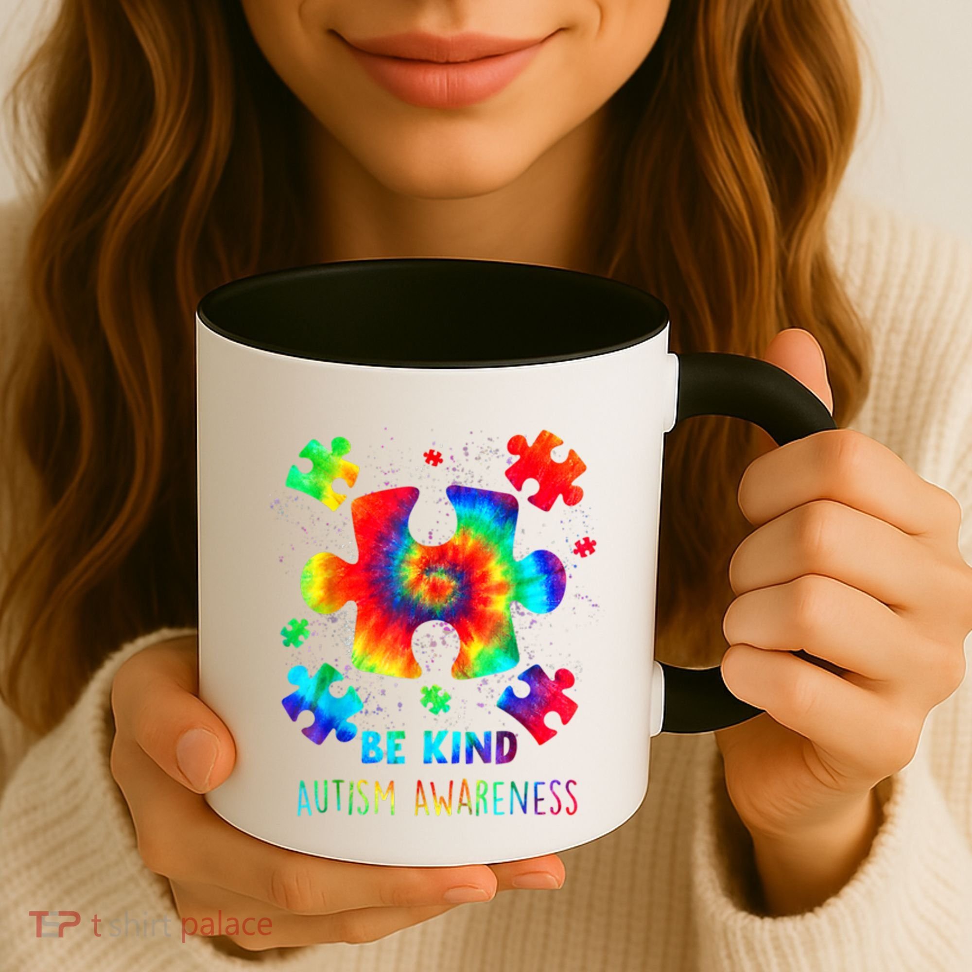 Be Kind Autism Awareness Rainbow Coffee Mug