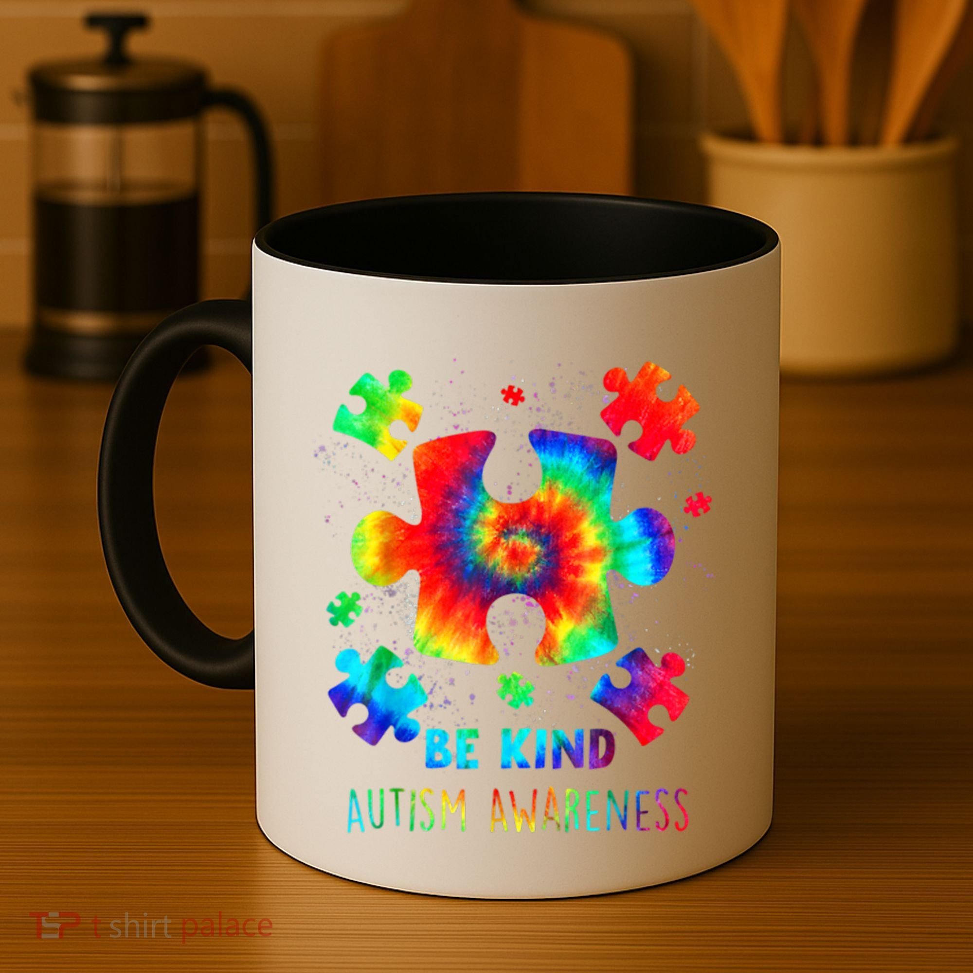 Be Kind Autism Awareness Rainbow Coffee Mug