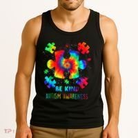 Be Kind Autism Awareness Rainbow Tank Top thumb 3