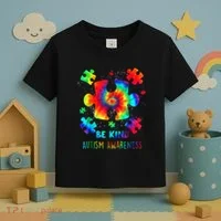 Be Kind Autism Awareness Rainbow Toddler T-Shirt thumb 3