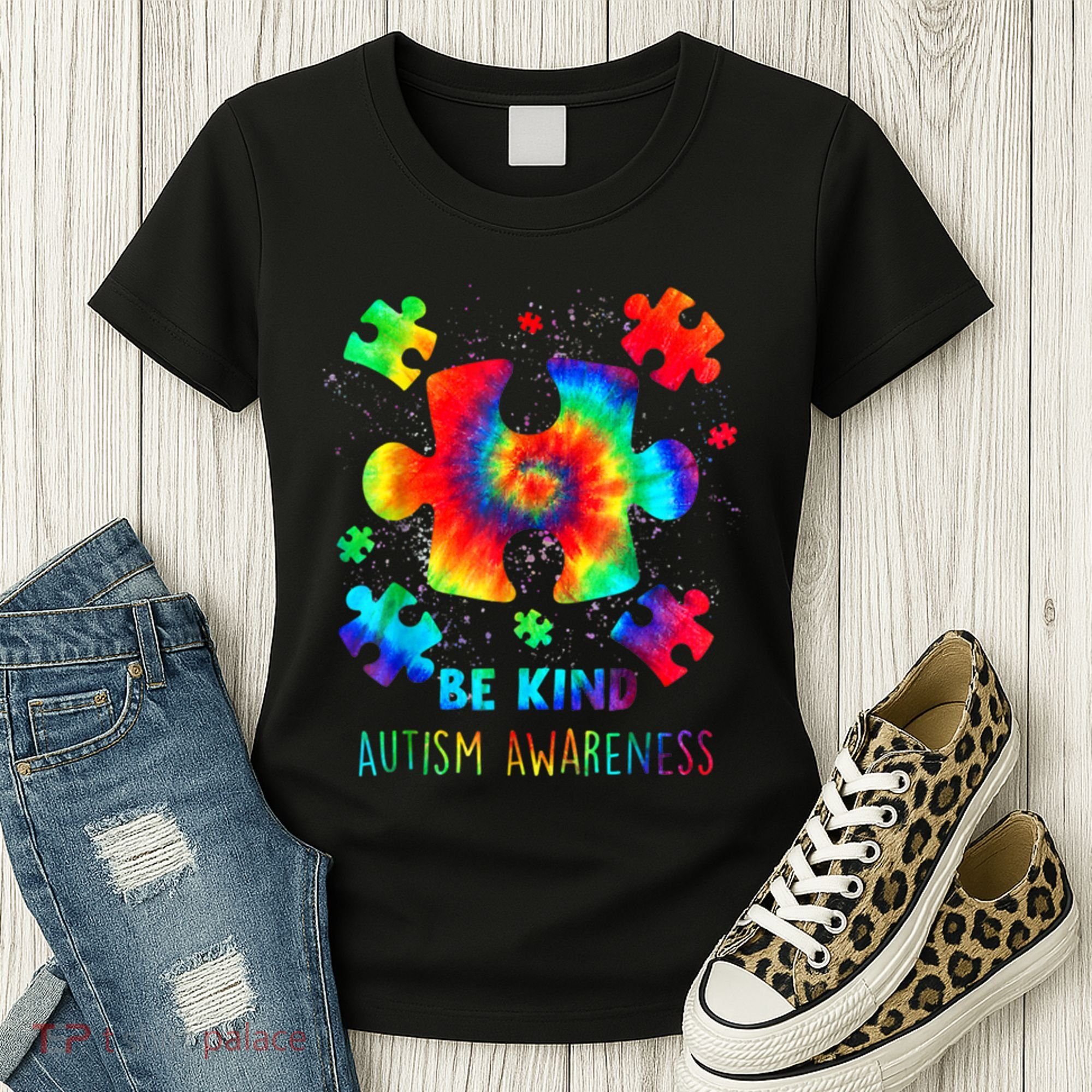 Be Kind Autism Awareness Rainbow Women's T-Shirt