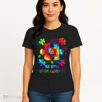 Be Kind Autism Awareness Rainbow Women's T-Shirt thumb 4
