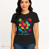 Be Kind Autism Awareness Rainbow Women's T-Shirt thumb 4
