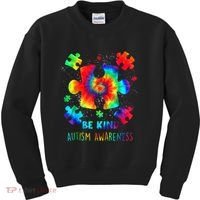 Be Kind Autism Awareness Rainbow Kids Sweatshirt thumb 0