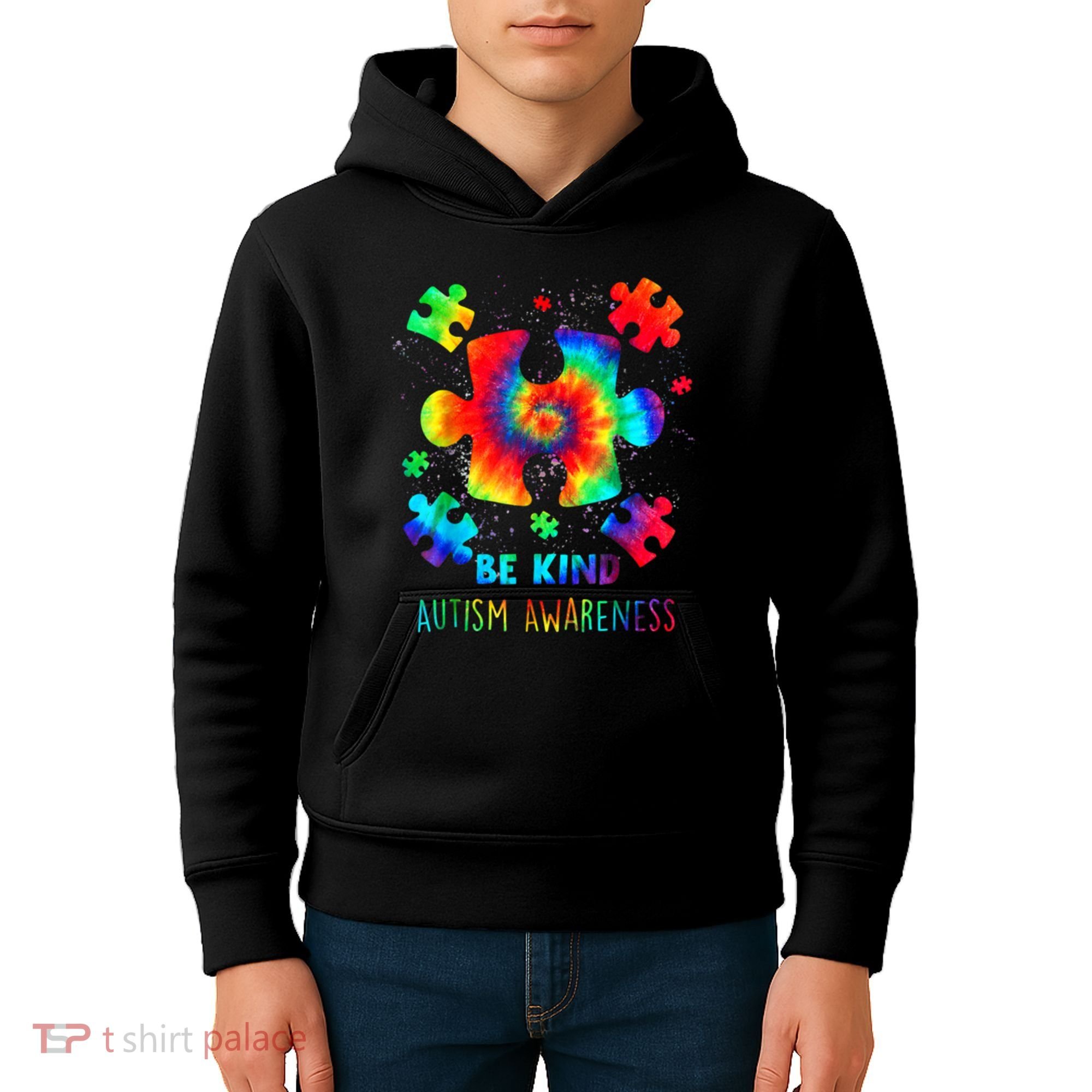 Be Kind Autism Awareness Rainbow Kids Hoodie
