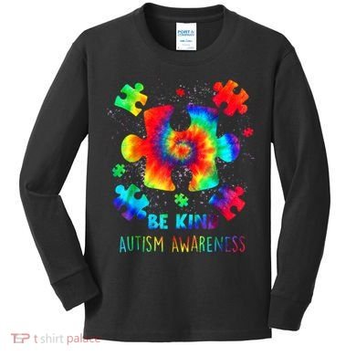 Be Kind Autism Awareness Rainbow Kids Long Sleeve Shirt