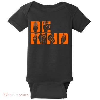 Be Kind ASL Hand Sign Language Baby Bodysuit