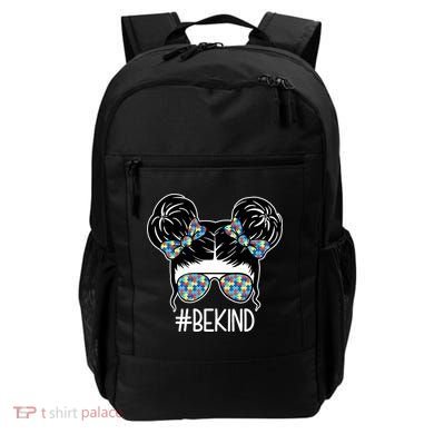 Be Kind Autism Awareness Female Bun Backpack