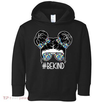 Be Kind Autism Awareness Female Bun Toddler Hoodie