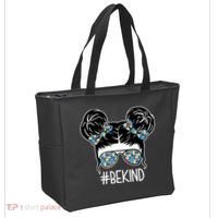 Be Kind Autism Awareness Female Bun Tote Bag thumb 2