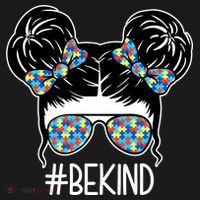 Be Kind Autism Awareness Female Bun Tote Bag thumb 4