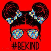 Be Kind Autism Awareness Female Bun Santa Hat thumb 1