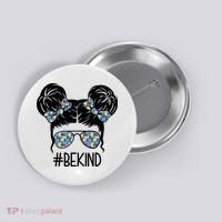 Be Kind Autism Awareness Female Bun Button thumb 0