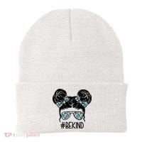 Be Kind Autism Awareness Female Bun Beanie thumb 0