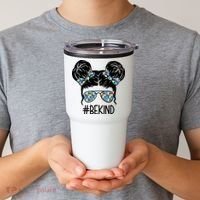 Be Kind Autism Awareness Female Bun Tumbler thumb 2