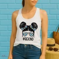 Be Kind Autism Awareness Female Bun Women's Tank Top thumb 2