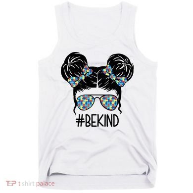 Be Kind Autism Awareness Female Bun Tank Top