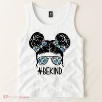 Be Kind Autism Awareness Female Bun Tank Top thumb 2
