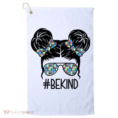 Be Kind Autism Awareness Female Bun Golf Towel