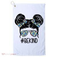 Be Kind Autism Awareness Female Bun Golf Towel thumb 0