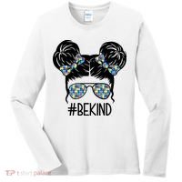 Be Kind Autism Awareness Female Bun Women's Long Sleeve Shirt thumb 0