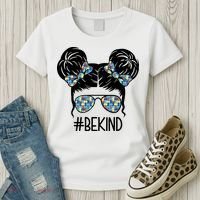 Be Kind Autism Awareness Female Bun Women's T-Shirt thumb 3