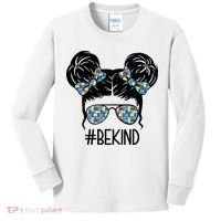 Be Kind Autism Awareness Female Bun Kids Long Sleeve Shirt thumb 0