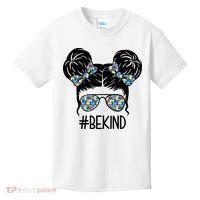 Be Kind Autism Awareness Female Bun Kids T-Shirt thumb 0