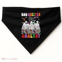 Boo Kkeeper Analyst Halloween Bookkeeper Job Matching Party USA-Made Doggie Bandana thumb 0