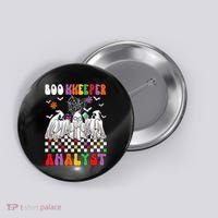 Boo Kkeeper Analyst Halloween Bookkeeper Job Matching Party Button thumb 0
