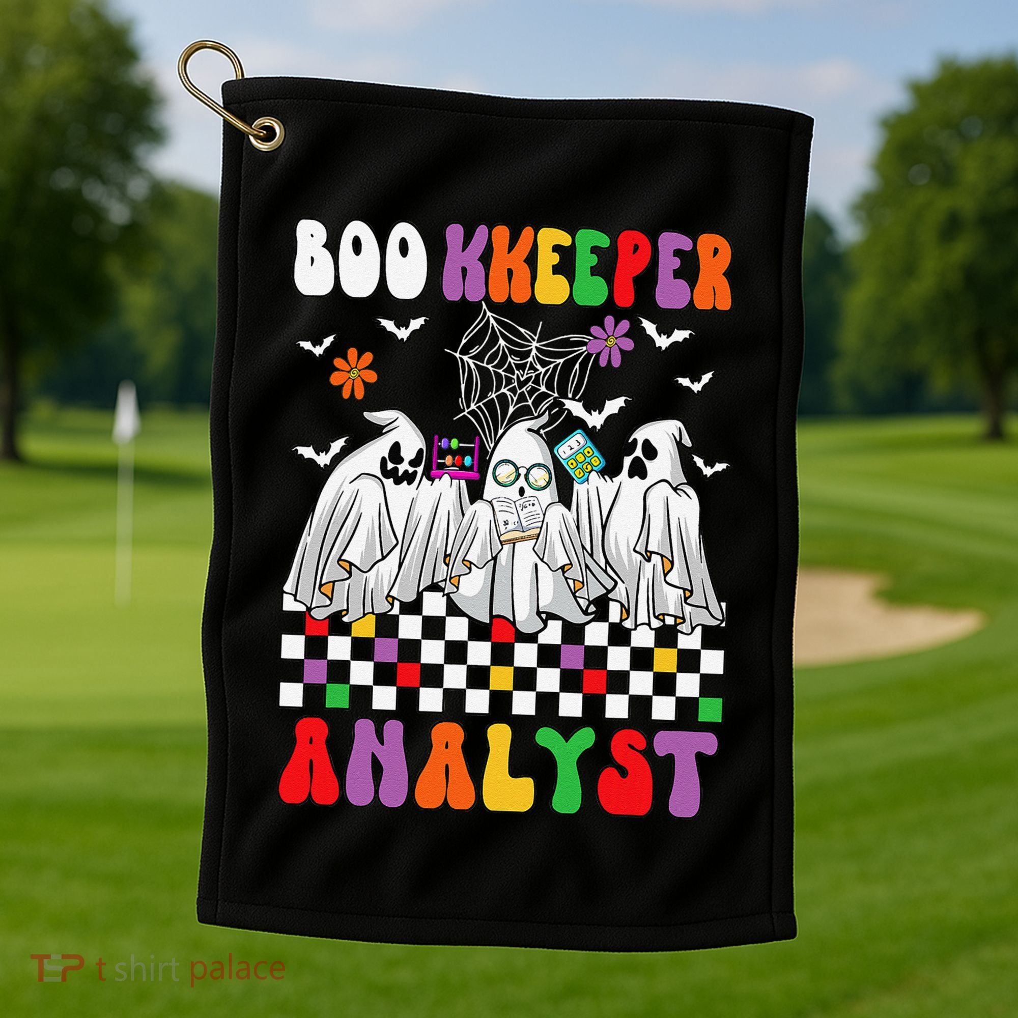 Boo Kkeeper Analyst Halloween Bookkeeper Job Matching Party Golf Towel