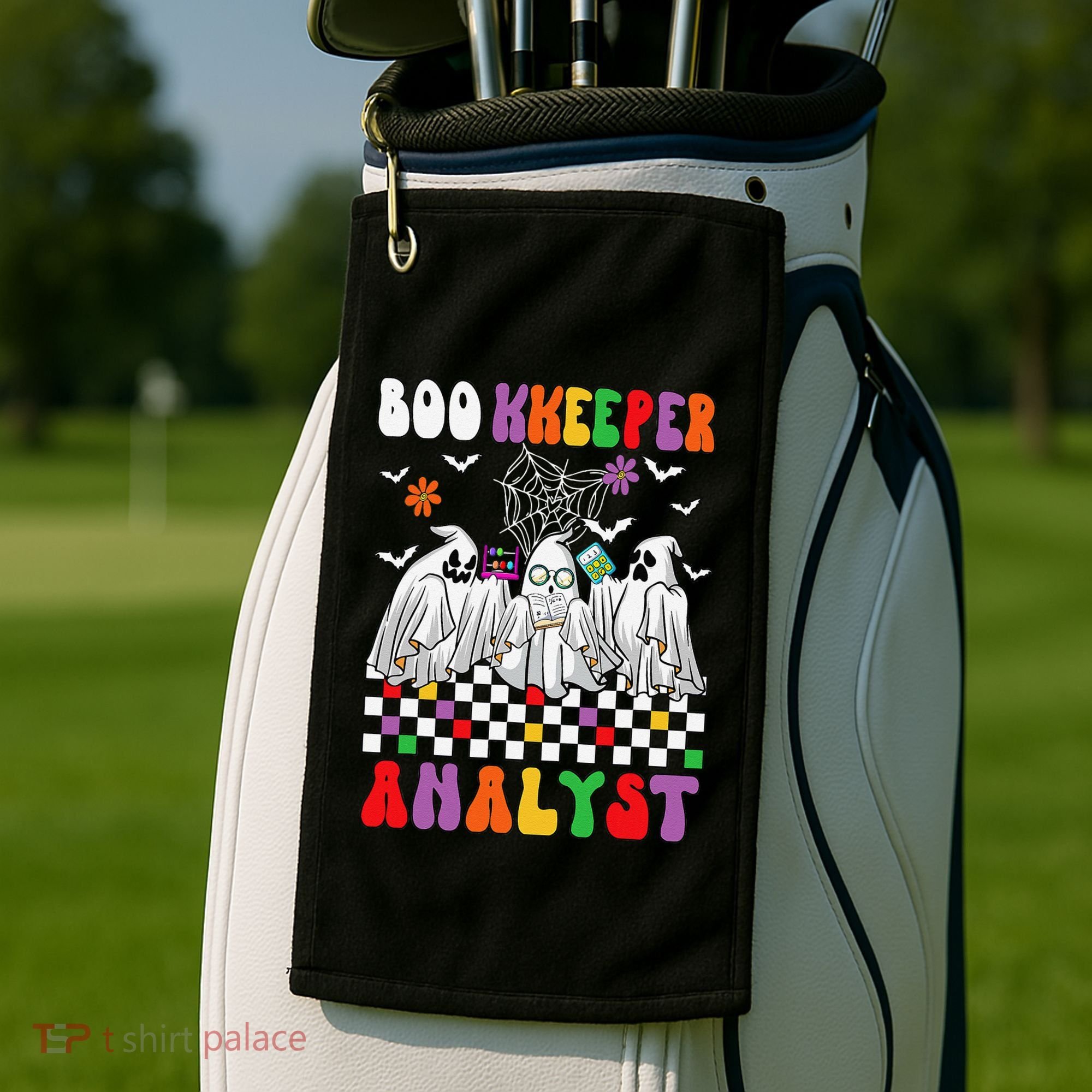 Boo Kkeeper Analyst Halloween Bookkeeper Job Matching Party Golf Towel