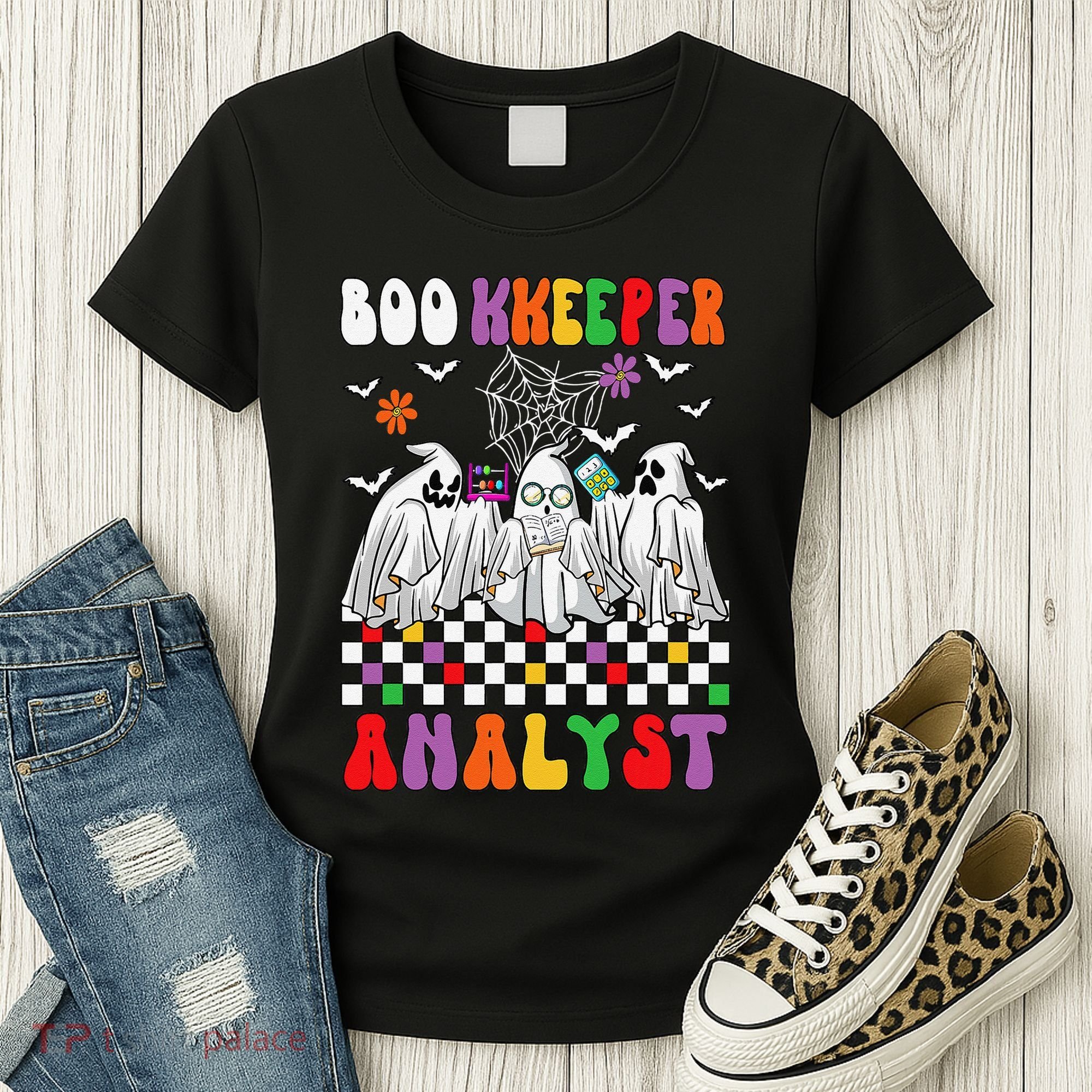 Boo Kkeeper Analyst Halloween Bookkeeper Job Matching Party Women's T-Shirt