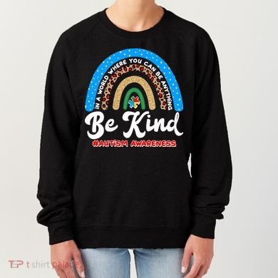 Be Kind Autism Awareness Pattern Rainbow Women's Sweatshirt