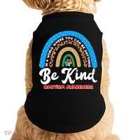 Be Kind Autism Awareness Pattern Rainbow Doggie Tank thumb 0