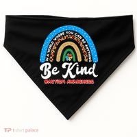 Be Kind Autism Awareness Pattern Rainbow USA-Made Doggie Bandana thumb 0