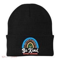 Be Kind Autism Awareness Pattern Rainbow Beanie thumb 0