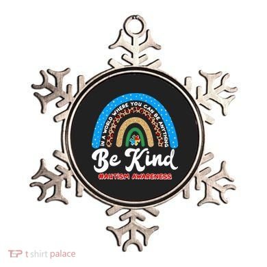 Be Kind Autism Awareness Pattern Rainbow Ornament