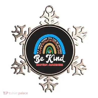 Be Kind Autism Awareness Pattern Rainbow Ornament
