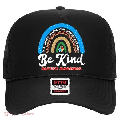 Be Kind Autism Awareness Pattern Rainbow Hat