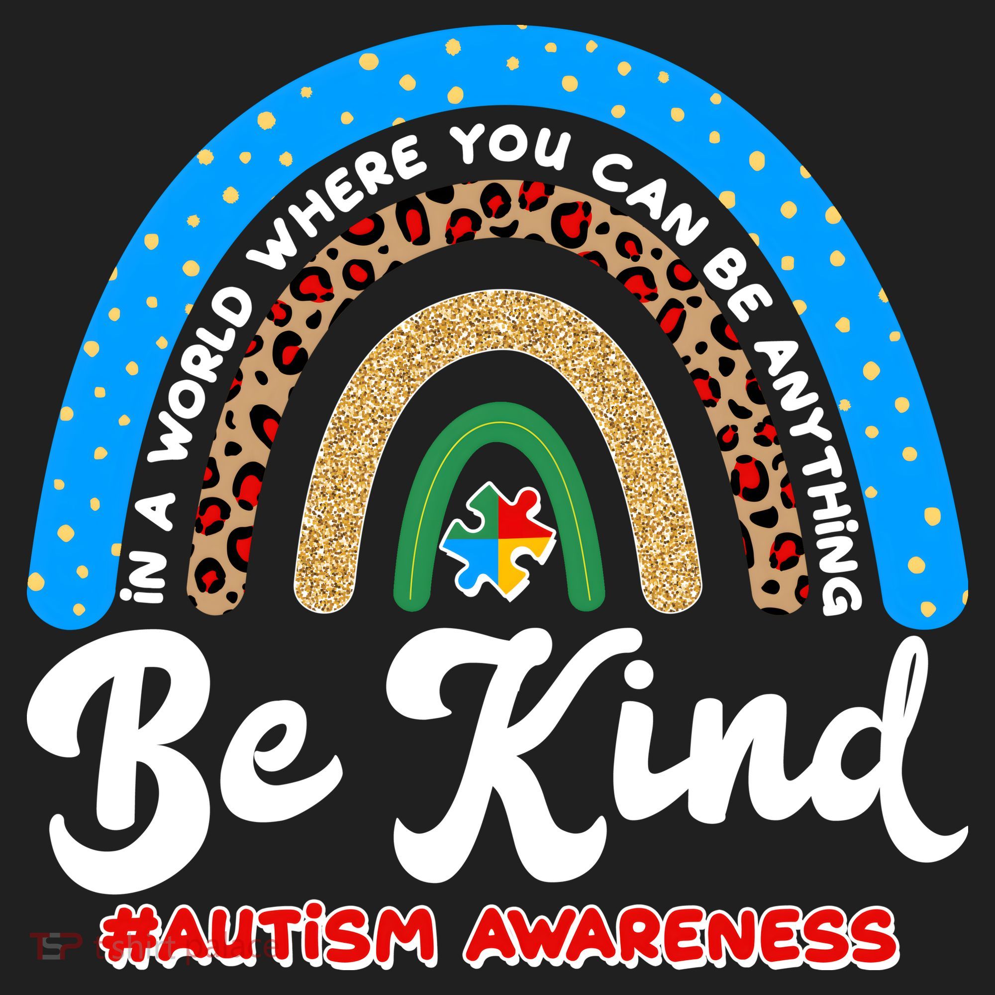 Be Kind Autism Awareness Pattern Rainbow Hat