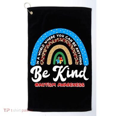 Be Kind Autism Awareness Pattern Rainbow Golf Towel