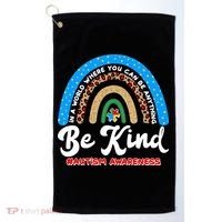 Be Kind Autism Awareness Pattern Rainbow Golf Towel thumb 0