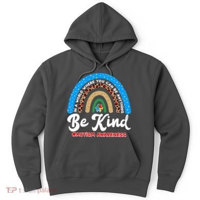 Be Kind Autism Awareness Pattern Rainbow Hoodie