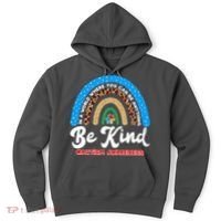 Be Kind Autism Awareness Pattern Rainbow Hoodie thumb 0