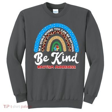Be Kind Autism Awareness Pattern Rainbow Sweatshirt