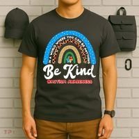 Be Kind Autism Awareness Pattern Rainbow T-Shirt thumb 6