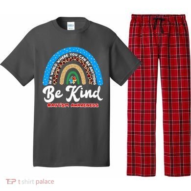 Be Kind Autism Awareness Pattern Rainbow Pajama Set