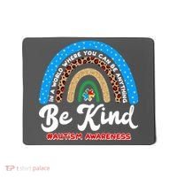 Be Kind Autism Awareness Pattern Rainbow Mousepad thumb 0