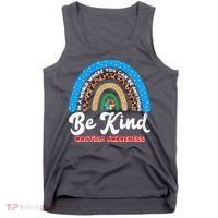 Be Kind Autism Awareness Pattern Rainbow Tank Top thumb 0